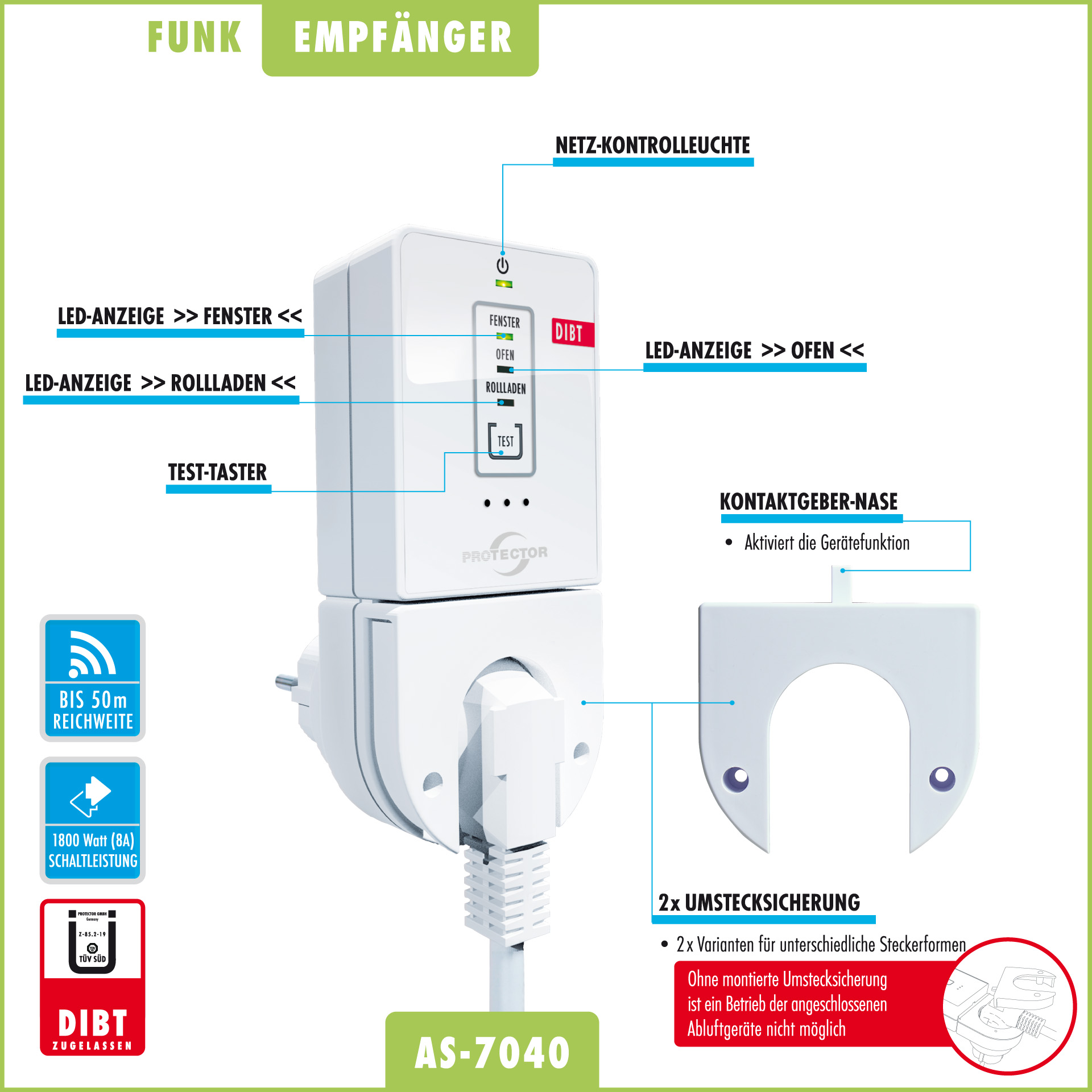 Funk-Abluftsteuerung Premium AS-7040 DIBT Funk-Abluftsteuerung Premium AS-7040 DIBT