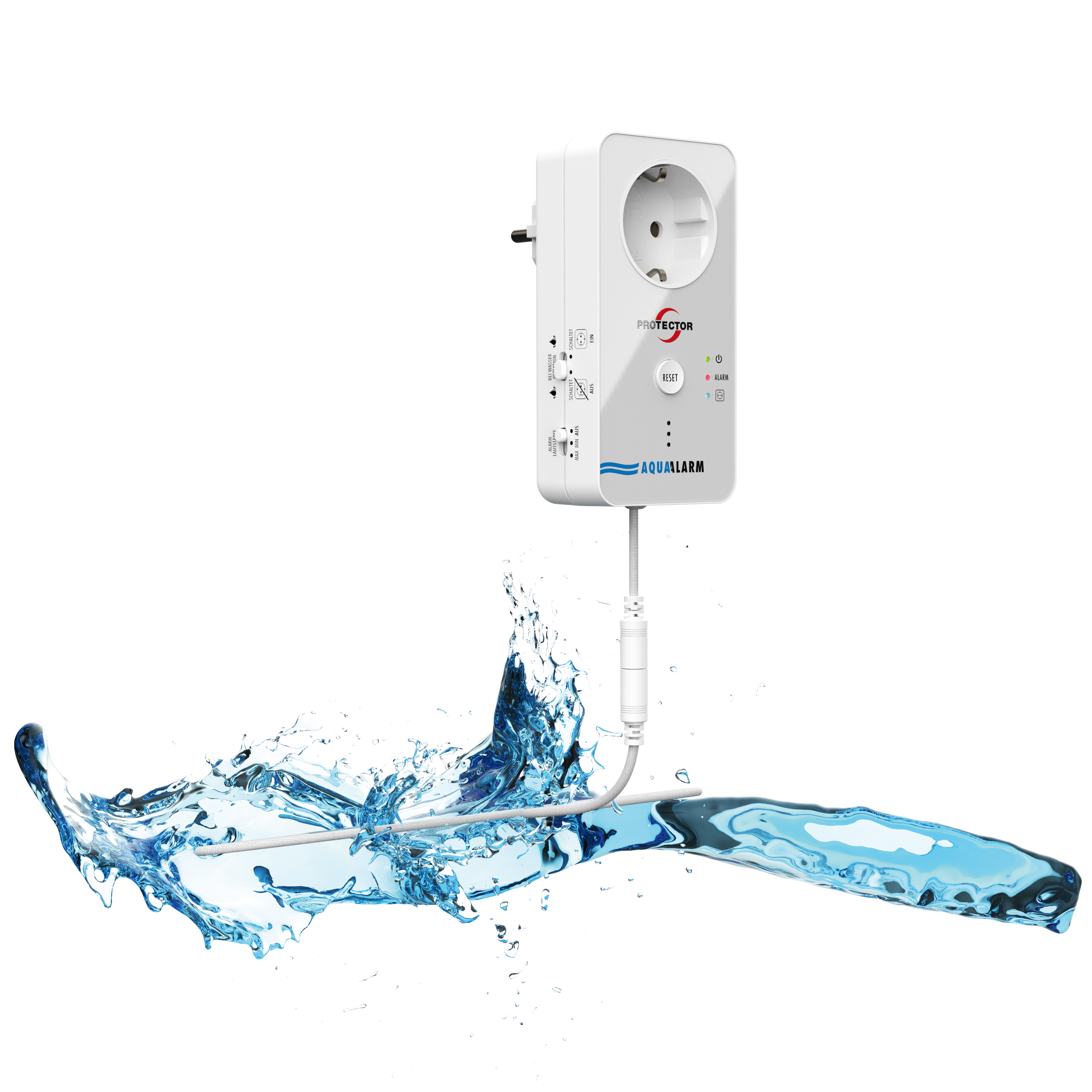 NEU WASSERALARM, mit full-sensitiven Detektor-Kabel, 2-fache Sicherheit