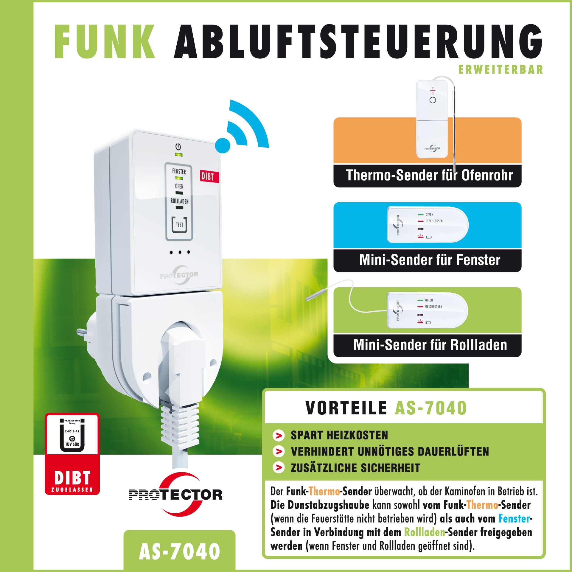 Funk-Abluftsteuerung Premium AS-7040 DIBT Funk-Abluftsteuerung Premium AS-7040 DIBT