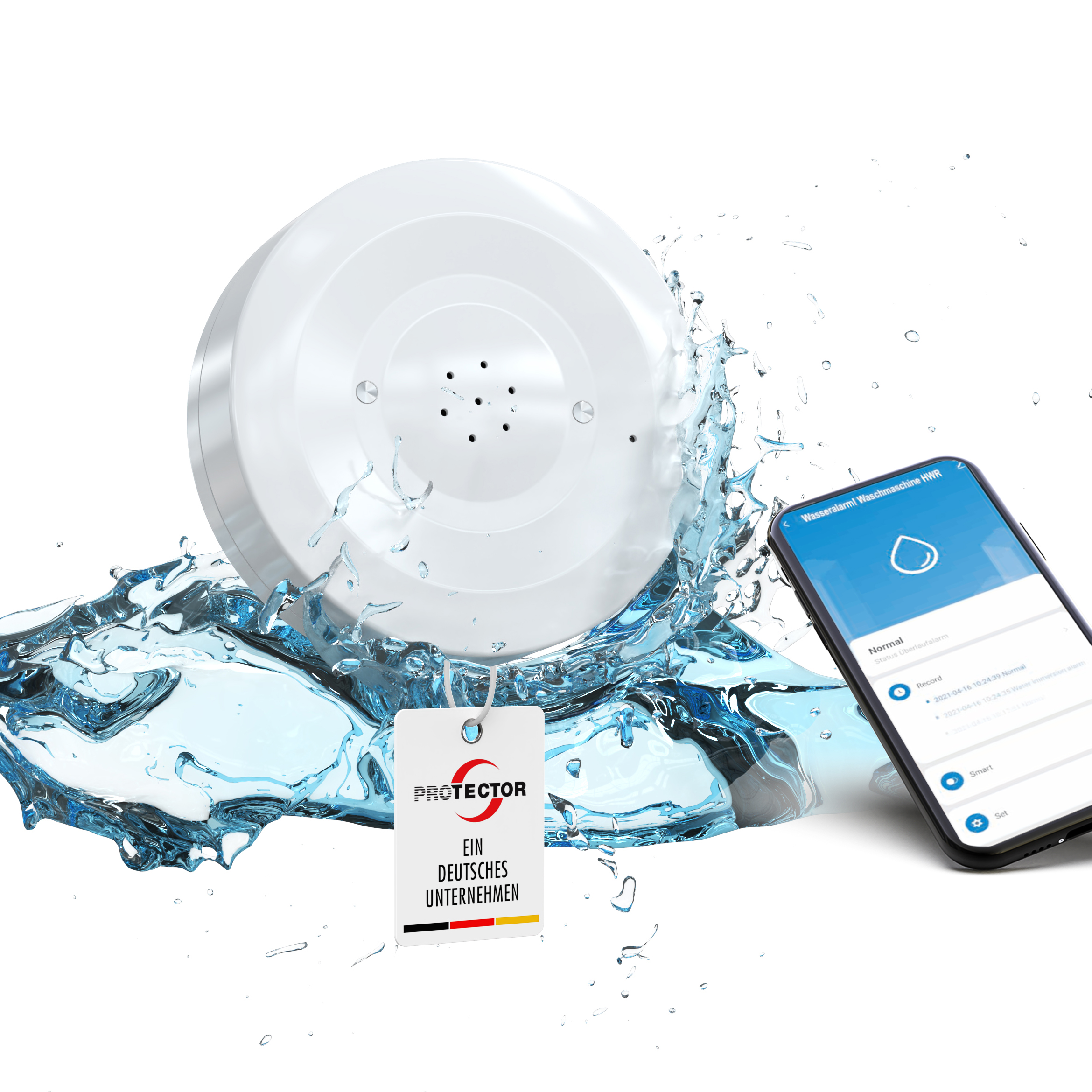 NEU WLAN WASSERALARM rund, 2-fache Sicherheit