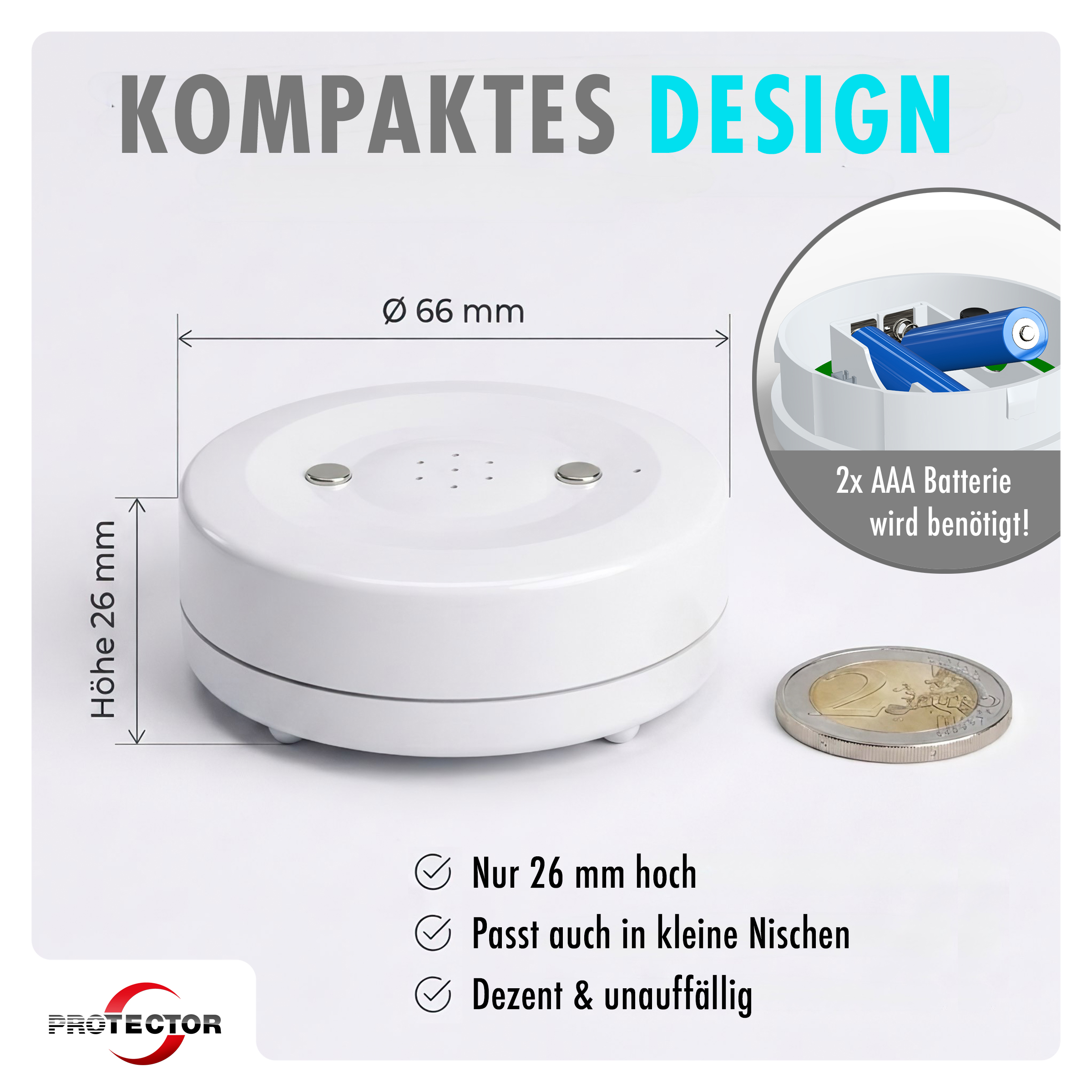 WLAN WASSERALARM, rund, 2-fache Sicherheit