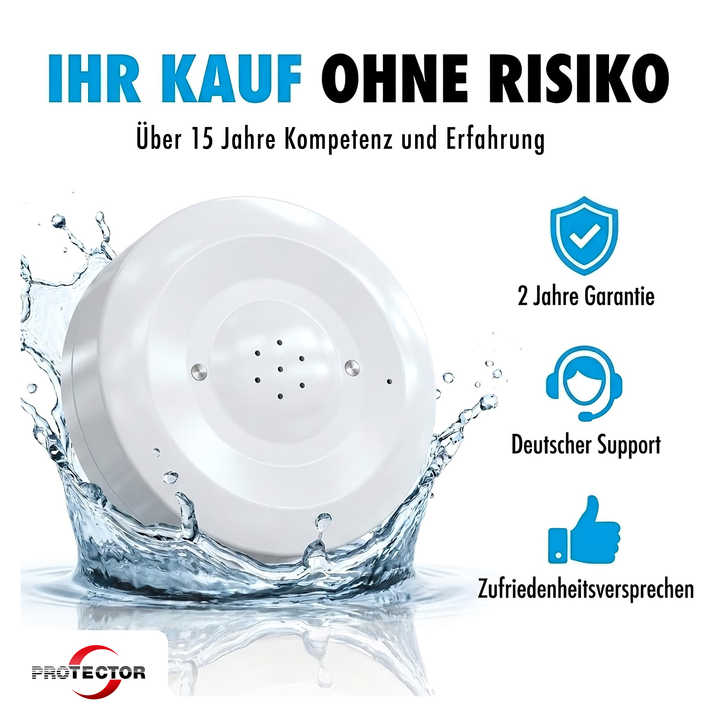 WLAN WASSERALARM, rund, 2-fache Sicherheit