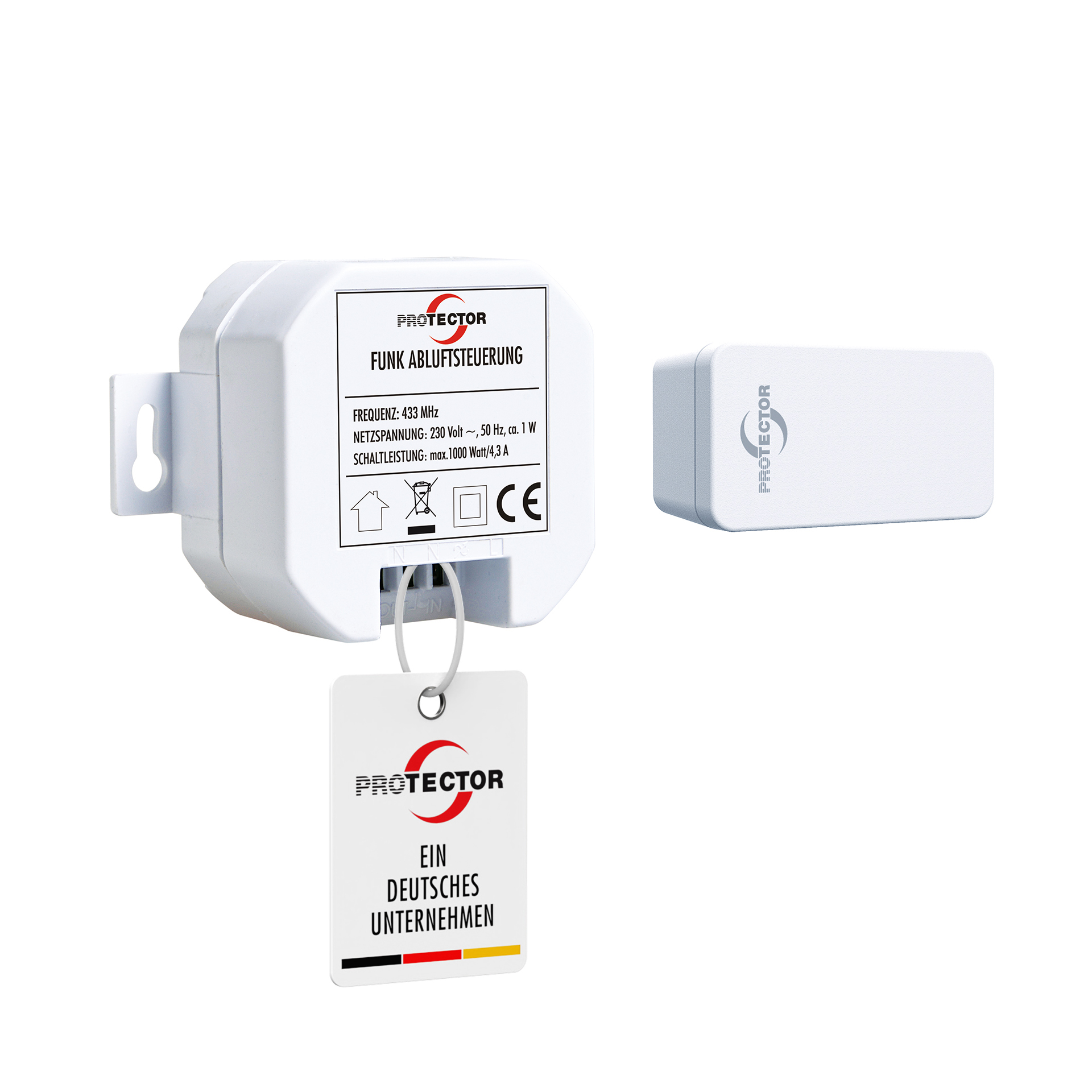 Einbau-Funk-Abluftsteuerung mit Kinetik-Fenstersender ASK-6020