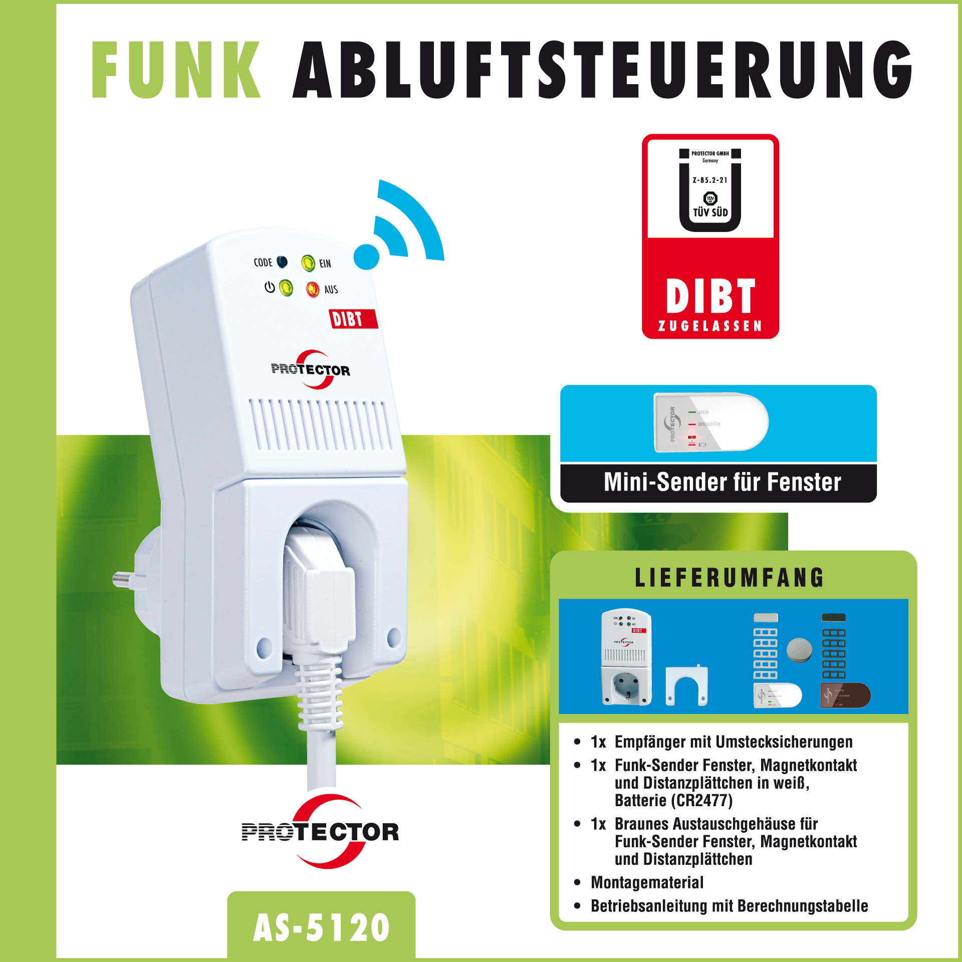 Funk-Abluftsteuerung AS-5120 DIBT